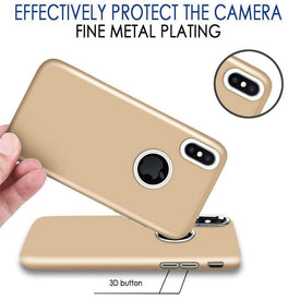 REALIKE® iPhone X 360° Back Cover, Ultra Thin Slim Hard Premium 360° PC Case For iPhone X (GOLD)