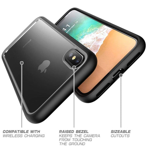 Image of REALIKE&reg; iPhone X Back Cover, Beetle Series Premium Hybrid Protective Frost Clear Case for Apple iPhone X (BLACK)