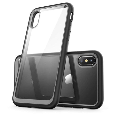 Image of REALIKE&reg; iPhone X Back Cover, Beetle Series Premium Hybrid Protective Frost Clear Case for Apple iPhone X (BLACK)
