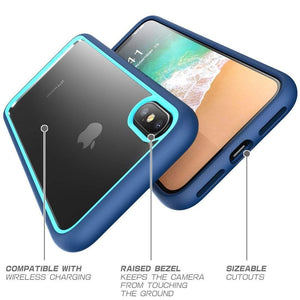 REALIKE&reg; iPhone X Back Cover, Beetle Series Premium Hybrid Protective Frost Clear Case for Apple iPhone X (BLUE)