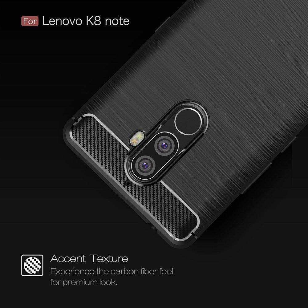 REALIKE&reg; Lenovo K8 Note Cover, Flexible Carbon Fiber Design Lightweight Shockproof Back Cover for Lenovo K8 Note - Metallic Blue