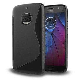 REALIKE&reg; Moto G5S Plus Cover, Flexible TPU Gel Rubber Soft Skin Silicone Protective Case Cover For Motorola Moto G5S Plus-Black (September 2017 Launch)