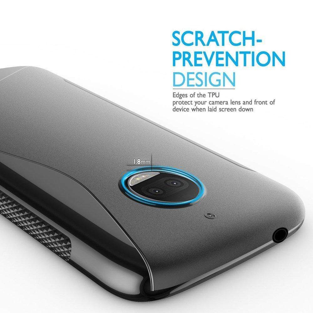 REALIKE&reg; Moto G5S Plus Cover, Flexible TPU Gel Rubber Soft Skin Silicone Protective Case Cover For Motorola Moto G5S Plus-Black (September 2017 Launch)