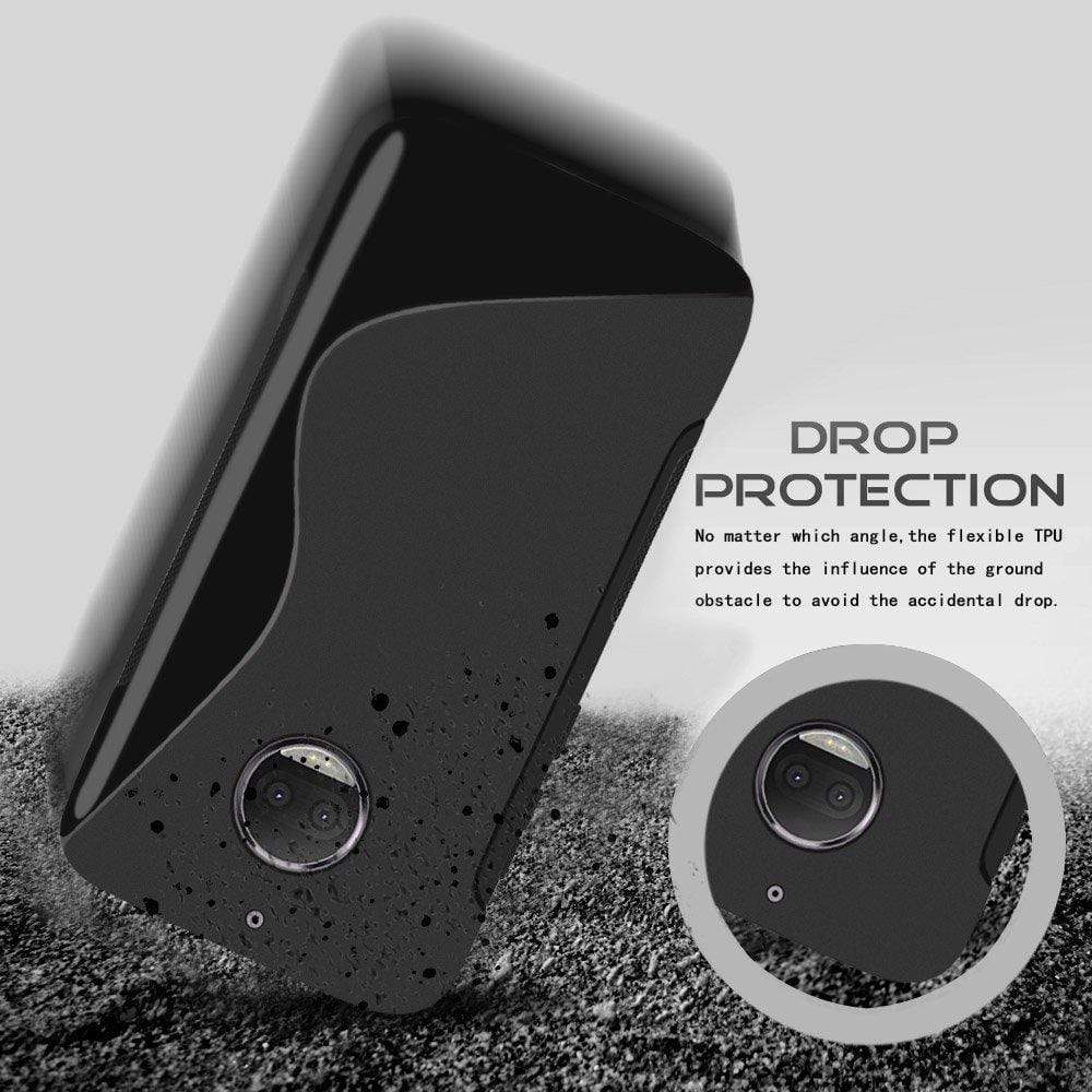 REALIKE&reg; Moto G5S Plus Cover, Flexible TPU Gel Rubber Soft Skin Silicone Protective Case Cover For Motorola Moto G5S Plus-Black (September 2017 Launch)