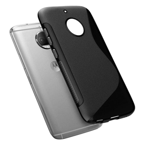 REALIKE&reg; Moto G5S Plus Cover, Flexible TPU Gel Rubber Soft Skin Silicone Protective Case Cover For Motorola Moto G5S Plus-Black (September 2017 Launch)