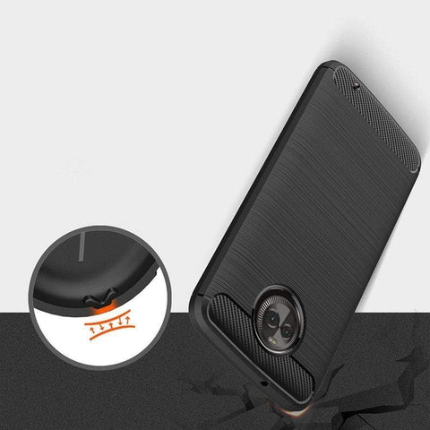 Image of REALIKE&reg; MOTO X4 Back Cover, Flexible Carbon Fibre Design Light Weight Shockproof Back Cover For Motorola Moto X4 (Black)