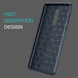 REALIKE® NOKIA 8 (2017) Flexible Carbon Fibre Design Light Weight Shockproof Back Cover For Nokia 8 (Blue)