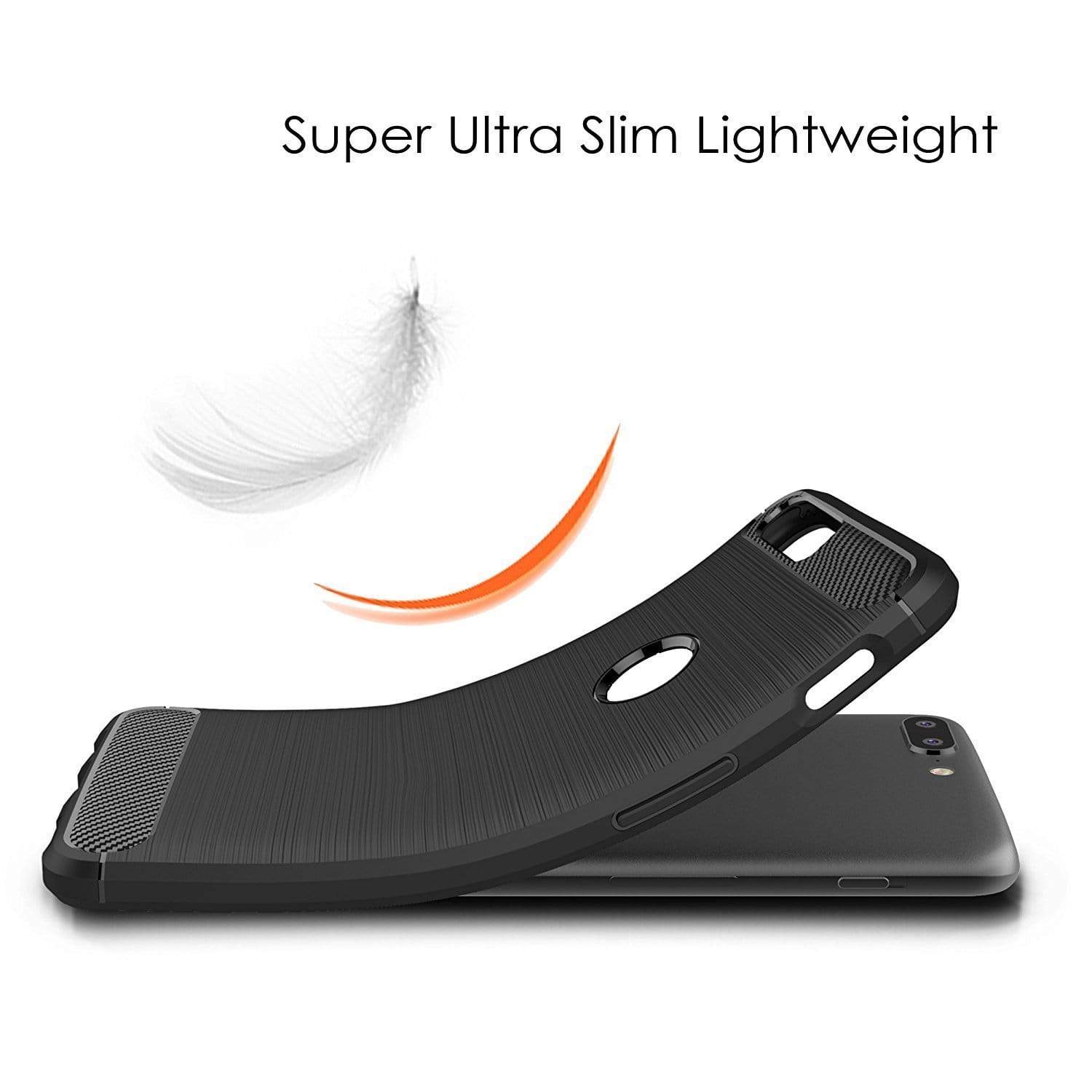 REALIKE&reg; OnePlus 5 Back Cover, [Vibrance Series] Protective Slider Style Slim Carbon Fiber Case Cover For OnePlus Five Metallic Black