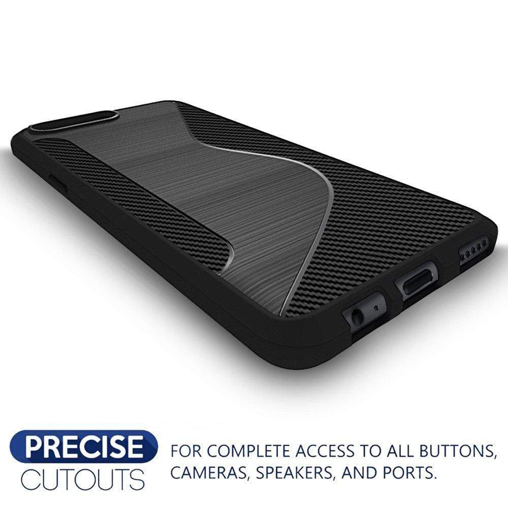 REALIKE&reg; OnePlus 5 Back Cover, [Vibrance Series] Protective Slider Style Slim Carbon Fiber Case Cover For OnePlus Five - Metallic Black