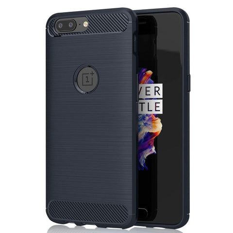 Image of REALIKE&reg; OnePlus 5 Back Cover, [Vibrance Series] Protective Slider Style Slim Carbon Fiber Case Cover For OnePlus Five - Metallic Blue