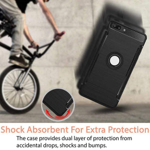 REALIKE&reg; OnePlus 5 Cover, Aemotoy Protective Armor Bumper W 360 Degrees Ring Kickstand Shockproof Defender Case For OnePlus Five - Carbon Black
