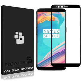 REALIKE&reg; Oneplus 5T Screen Protector, 3D Touch 9H Full Coverage HD Clear Tempered Glass for OnePlus 5T (Black) (BLACK)