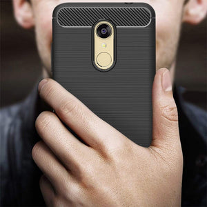 REALIKE&reg; Redmi Note 5 Back Cover, Branded Case With Ultimate Protection From Drops, Flexible Carbon Fiber Back Cover For Xiaomi Redmi Note 5-2018 (REDMI NOTE 5, BLACK)