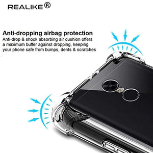 REALIKE&reg; Redmi Note 5 Back Cover, Branded Case With Ultimate Protection From Drops, Flexible Carbon Fiber Back Cover For Xiaomi Redmi Note 5-2018 (REDMI NOTE 5, CLEAR)