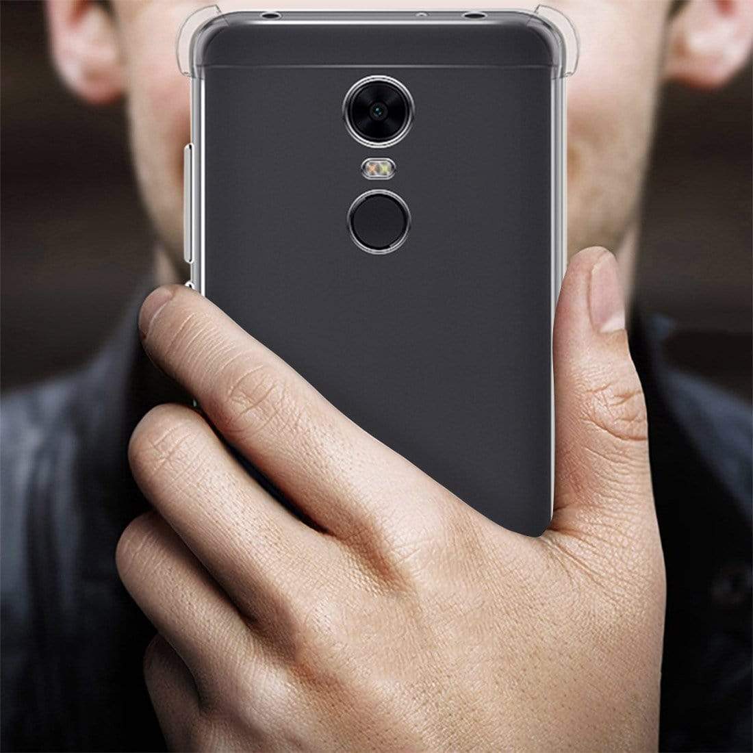 REALIKE&reg; Redmi Note 5 Back Cover, Branded Case With Ultimate Protection From Drops, Flexible Carbon Fiber Back Cover For Xiaomi Redmi Note 5-2018 (REDMI NOTE 5, CLEAR)