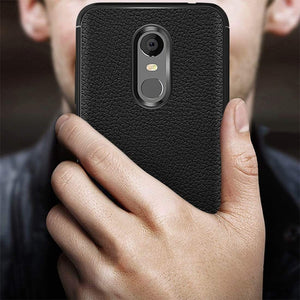 REALIKE&reg; Redmi Note 5 Back Cover, Branded Case With Ultimate Protection From Drops, Flexible Carbon Fiber Back Cover For Xiaomi Redmi Note 5-2018 (REDMI NOTE 5, LITCHI BLACK)