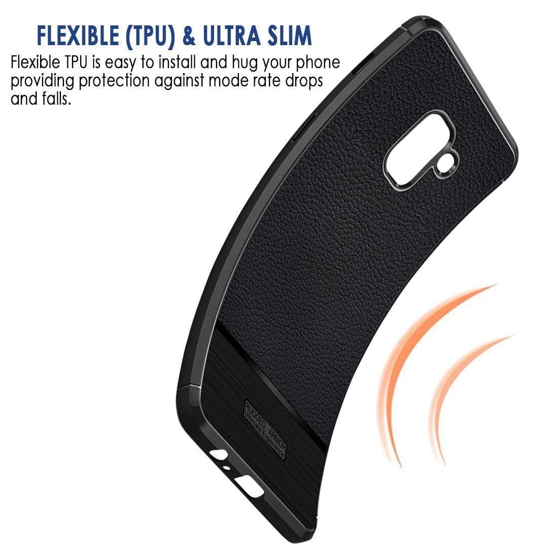 REALIKE&reg; Samsung A8 Plus Cover, Anti-fingerprint Soft Back Cover Case for Samsung A8 Plus 2018 (Metallic Black)