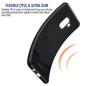 REALIKE® Samsung A8 Plus Cover, Anti-fingerprint Soft Back Cover Case for Samsung A8 Plus 2018 (Metallic Black)