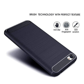 REALIKE® Xiaomi Redmi Y1 Lite Back Cover, Flexible Carbon Fiber Design Lightweight Shockproof Back Cover for Xiaomi Redmi Y1 Lite - Metallic Blue (BLUE)