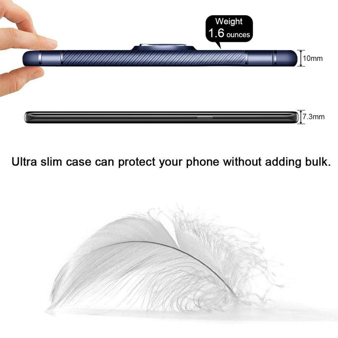 REALIKE® Samsung Galaxy Note 8 Cover Flexible Carbon Fiber Design Lightweight Shockproof Ring Holder Magnatic Case For Samsung Galaxy Note 8