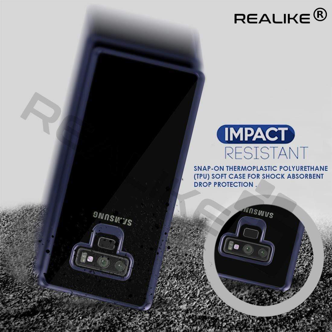 REALIKE® Samsung Galaxy Note 9 Cover Flexible Transparent Lightweight Shockproof Case for Samsung Galaxy Note 9-2018 {Diamond Series Blue}