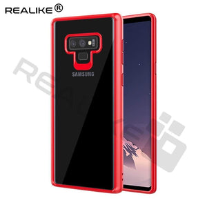 REALIKE® Samsung Galaxy Note 9 Cover Flexible Transparent Lightweight Shockproof Case for Samsung Galaxy Note 9-2018 {Diamond Series Red}