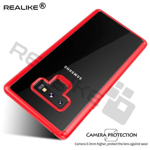 REALIKE® Samsung Galaxy Note 9 Cover Flexible Transparent Lightweight Shockproof Case for Samsung Galaxy Note 9-2018 {Diamond Series Red}