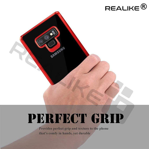 Image of REALIKE® Samsung Galaxy Note 9 Cover Flexible Transparent Lightweight Shockproof Case for Samsung Galaxy Note 9-2018 {Diamond Series Red}