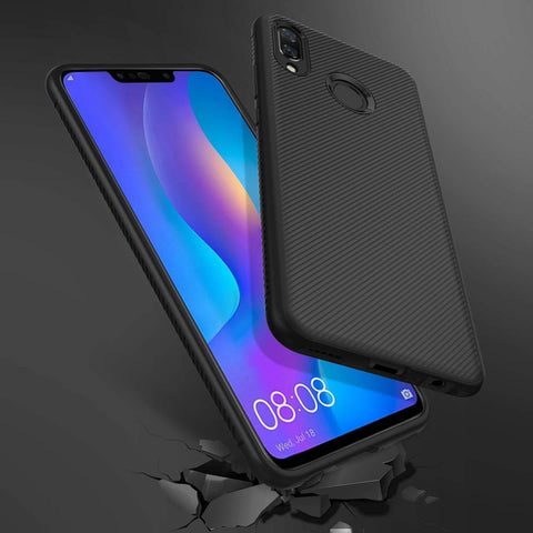Image of REALIKE Samsung M20 Case, Flexible Carbon Fiber Full Shockproof Case for Samsung Galaxy M20 (Carbon Black)