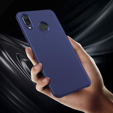 Image of REALIKE Samsung M20 Case, Flexible Carbon Fiber Full Shockproof Case for Samsung Galaxy M20 (Carbon Blue)