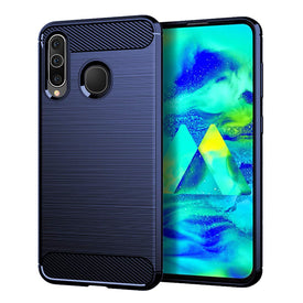 REALIKE Samsung M40 Back Cover, Carbon Fiber Full Shockproof Back Case for Samsung M40 (Carbon Blue) (Carbon Blue)