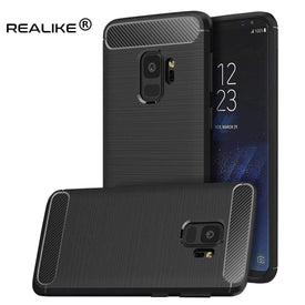 REALIKE® Samsung S9 Back Cover, Branded Case With Ultimate Protection From Drops, Flexible Carbon Fiber Back Cover For SAMSUNG GALAXY S9-2018