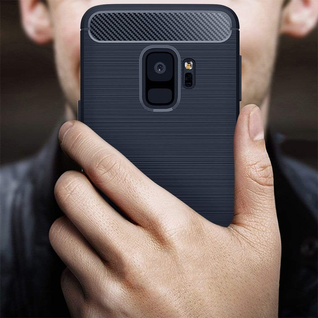 REALIKE® Samsung S9 Back Cover, Branded Case With Ultimate Protection From Drops, Flexible Carbon Fiber Back Cover For SAMSUNG GALAXY S9-2018