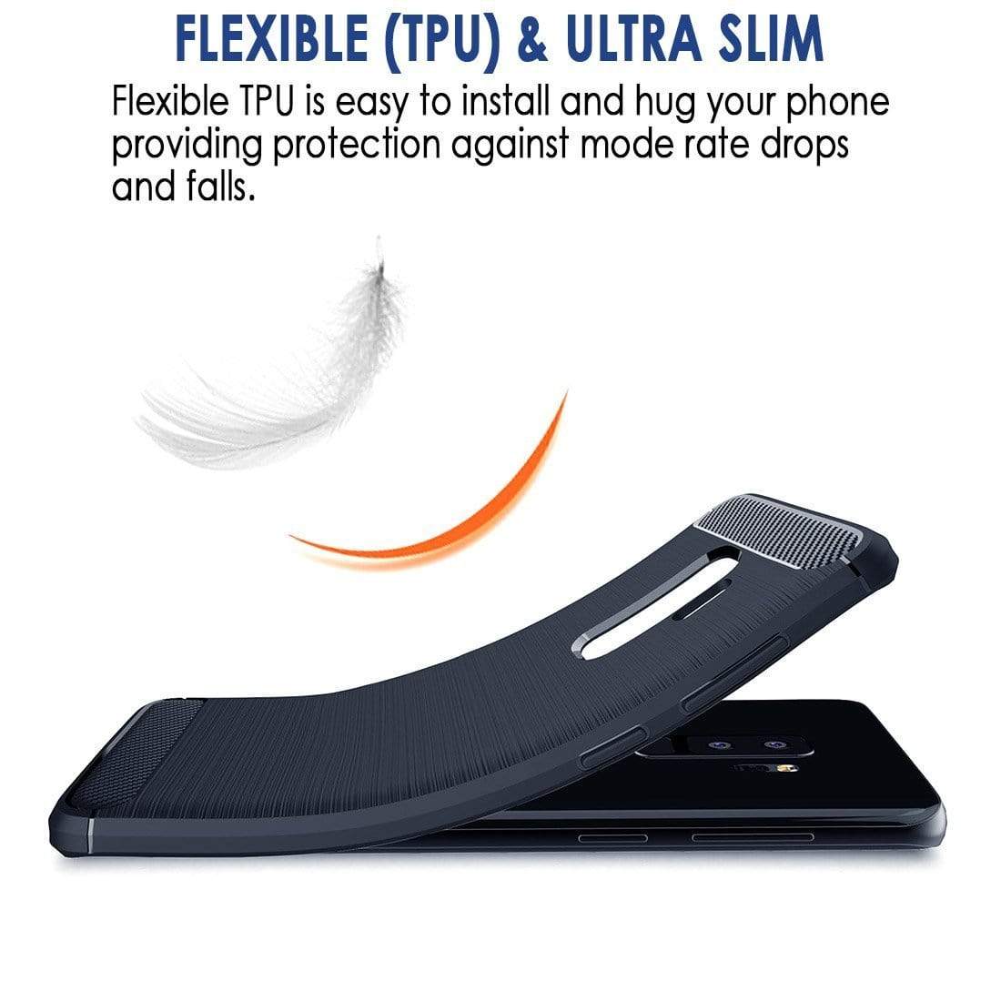 REALIKE® Samsung S9 Plus Back Cover, Branded Case With Ultimate Protection From Drops, Flexible Carbon Fiber Back Cover For Samsung Galaxy S9 Plus-2018