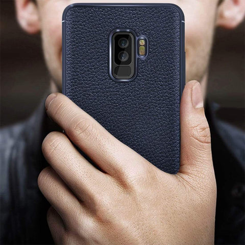 Image of REALIKE® Samsung S9 Plus Back Cover, Branded Case With Ultimate Protection From Drops, Flexible Litchi Pattern Back Cover For SAMSUNG GALAXY S9 PLUS-2018
