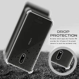 Realike Shockproof Crystal Transparent Back Case For Nokia 6