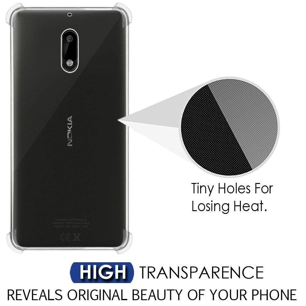 Realike Shockproof Crystal Transparent Back Case For Nokia 6