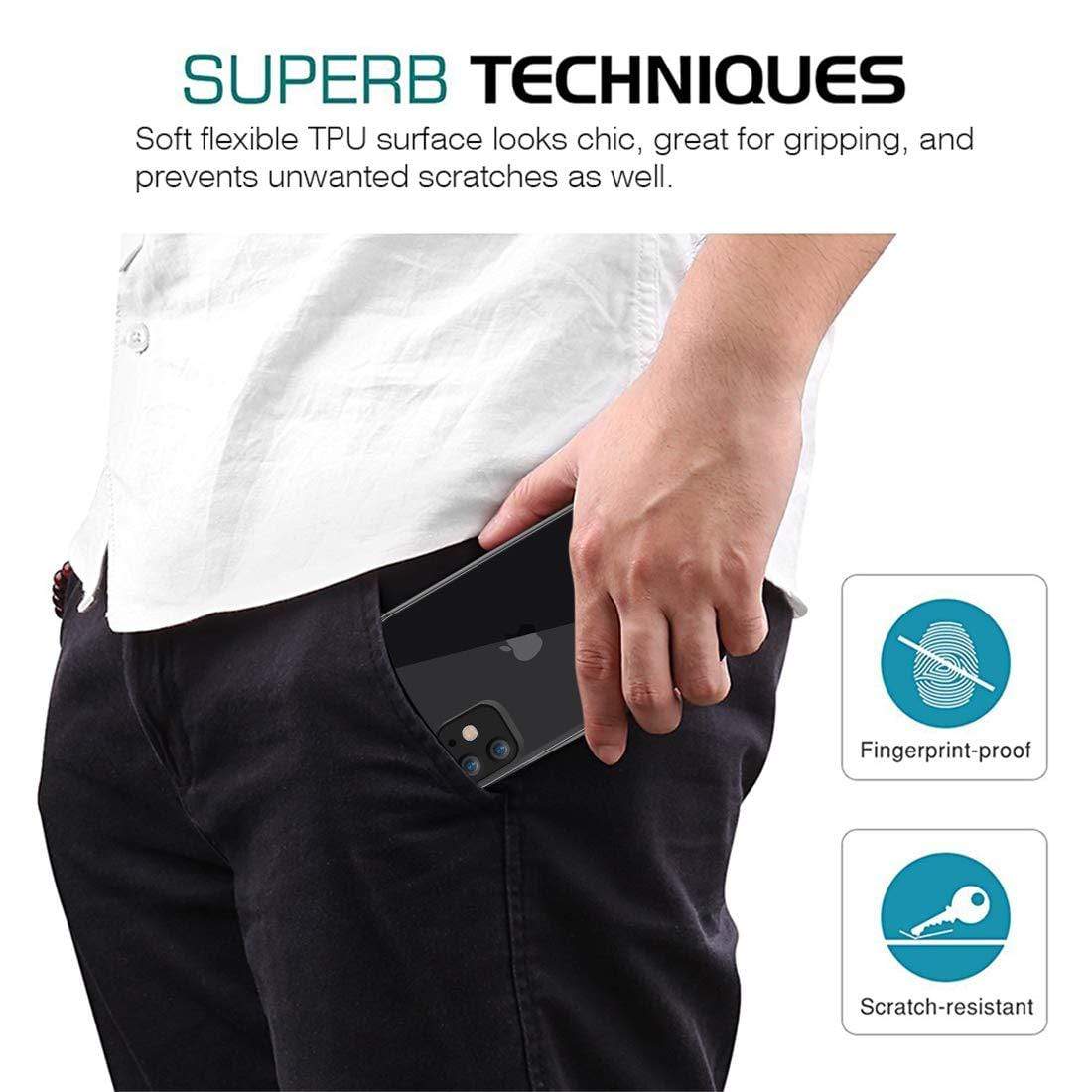 REALIKE Special Design iPhone 11 Case, Anti Scratch Back Cover for iPhone 11 (Clear/Black)