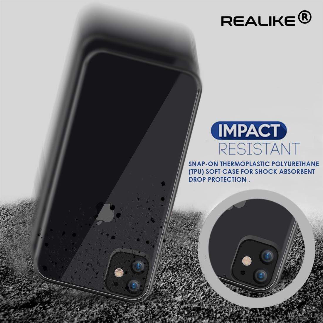 REALIKE Special Design iPhone 11 Case, Anti Scratch Back Cover for iPhone 11 (Clear/Black)