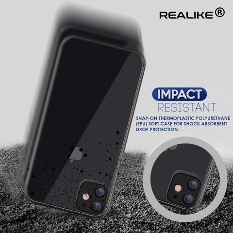 Image of REALIKE Special Design iPhone 11 Case, Anti Scratch Back Cover for iPhone 11 (Clear/Black)