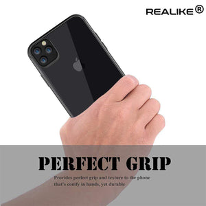 REALIKE Special Design iPhone 11 Pro Max Case, Anti Scratch Back Cover for iPhone 11 Pro Max (Black/Clear)