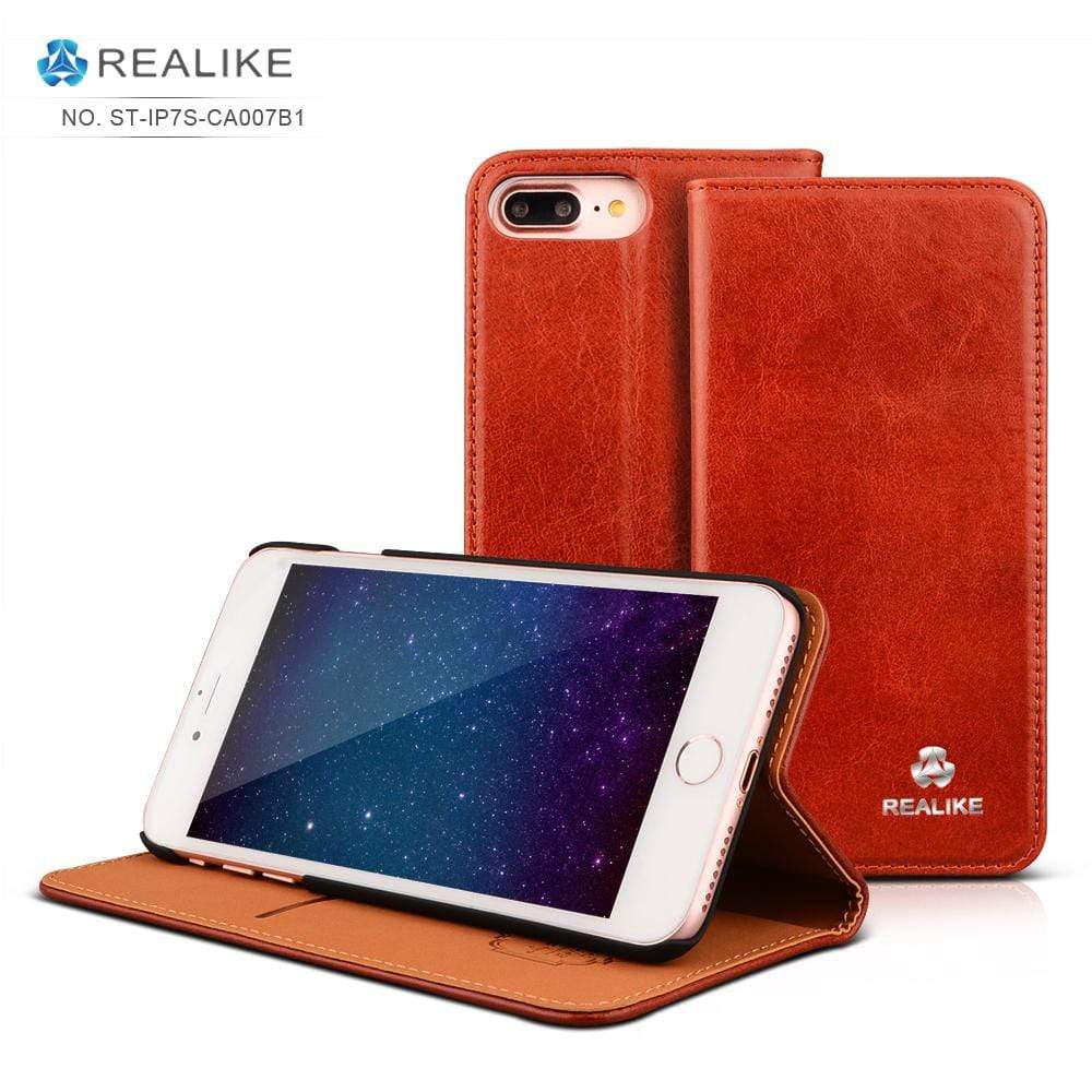 REALIKE® Specially Designed Leather Cover, Case with Ultimate Protection, Premium Quality Case for iPhone 8
