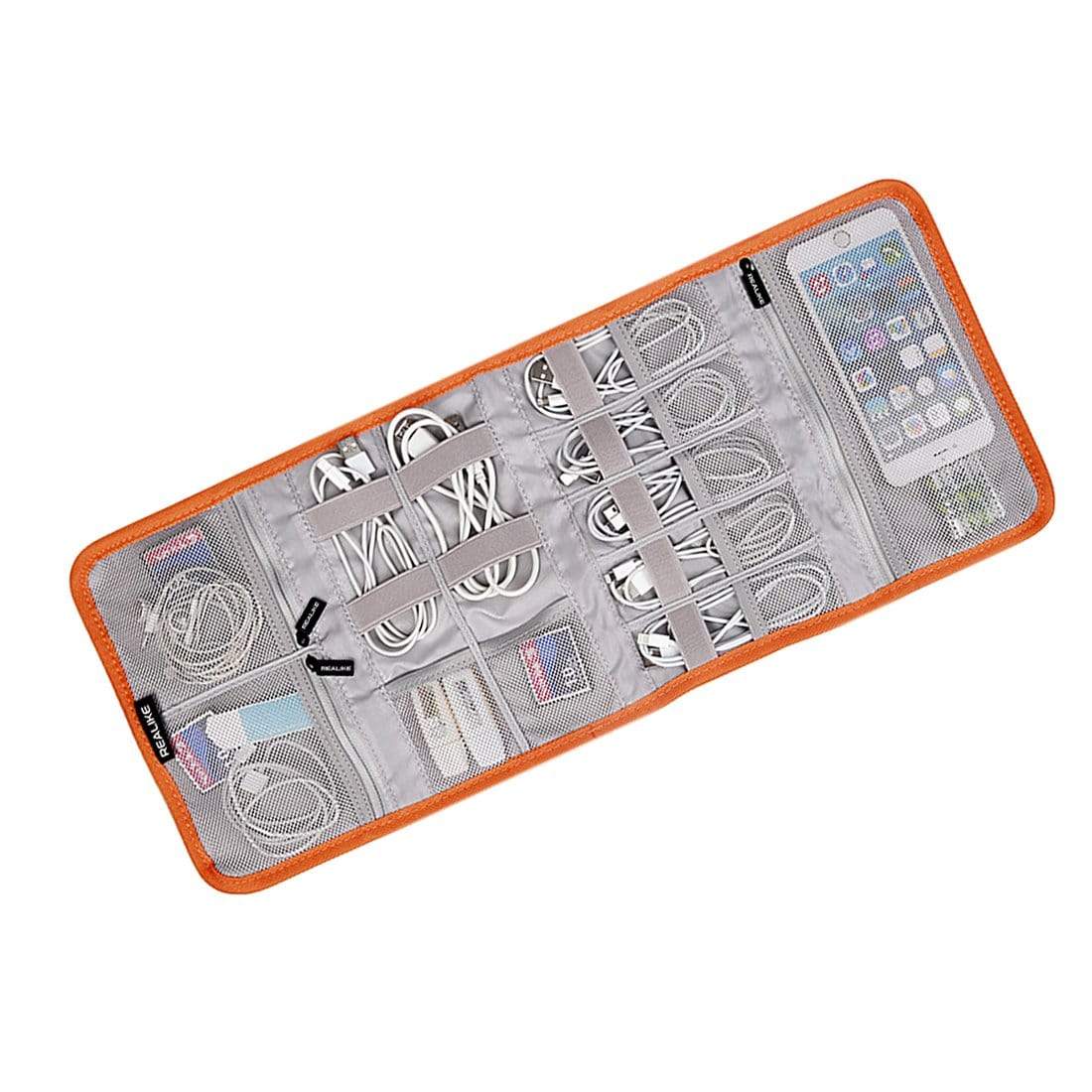 REALIKE® Travel Organizer, 4 Folders Electronic Accessories Organizer for Cord, Hard Drive, Earphone, Power Bank and Others