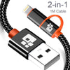 REALIKE®Two in One, USB Data Cable,High Speed Data Transfer & Charging, Durable Nylon Braided Cable, Compatible with iPhone/iPad and Type C Devices. One Meter Length {1 Year Warranty}