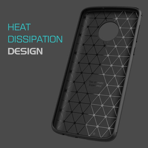 Image of REALIKE Ultimate Protection Flexible Carbon Fiber Back Cover for Moto G6 2018(Carbon Black)