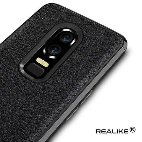 REALIKE Ultimate Protection, Flexible Carbon Fiber Back Cover for OnePlus 6(Metallic Blue)