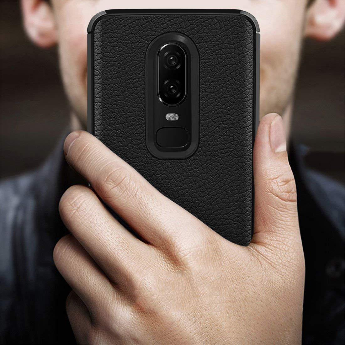 REALIKE Ultimate Protection, Flexible Carbon Fiber Back Cover for OnePlus 6(Metallic Blue)