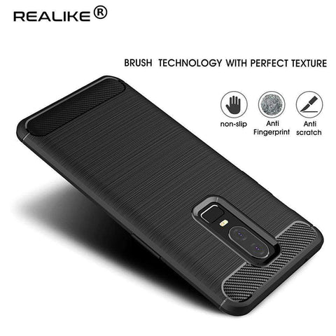 REALIKE Ultimate Protection Flexible Carbon Fiber Backcover for OnePlus 6 (REL-1+6)