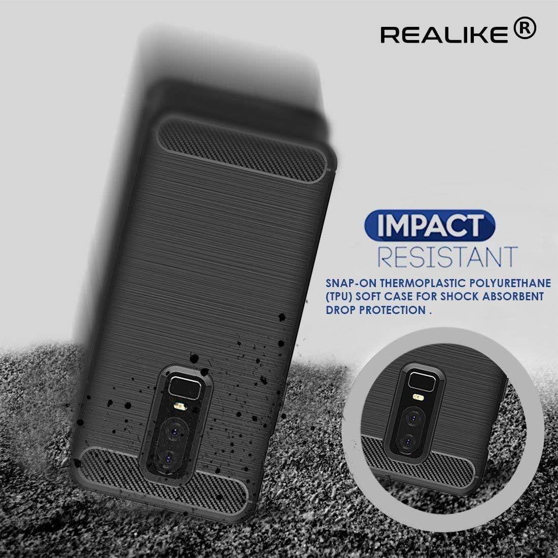 REALIKE Ultimate Protection Flexible Carbon Fiber Backcover for OnePlus 6 (REL-1+6)