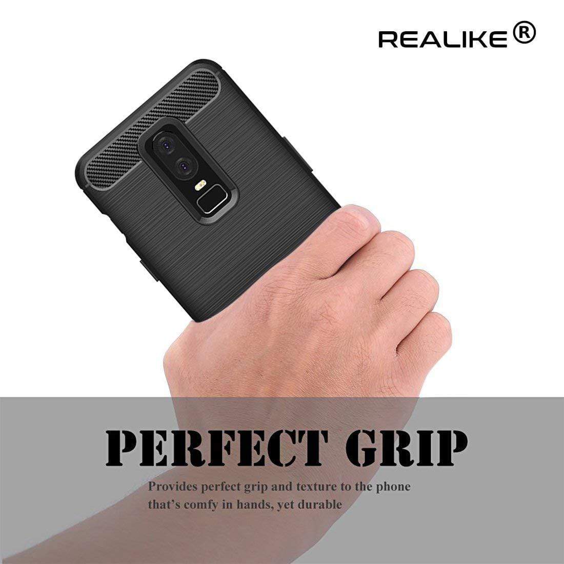 REALIKE Ultimate Protection Flexible Carbon Fiber Backcover for OnePlus 6 (REL-1+6)